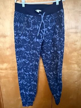 Athleta Jogger pants Navy Floral Women Size 12 Tall